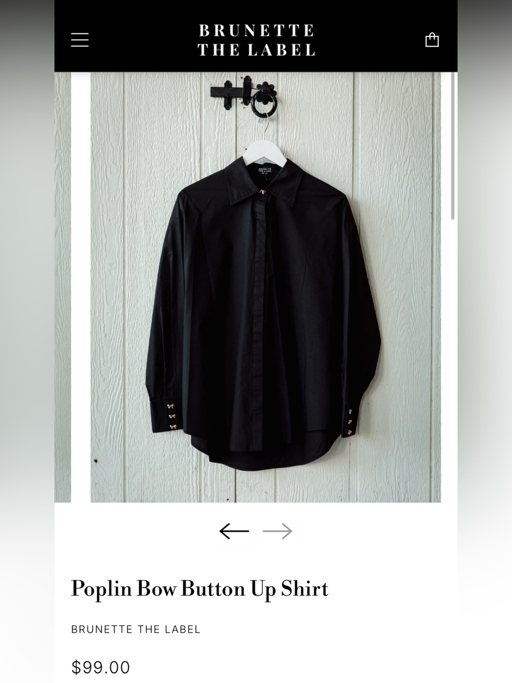 Brunette the label poplin black shirt - Picture 6 of 11